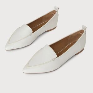 Lulu’s Emmy Ivory/White Pointed Loafers NWT